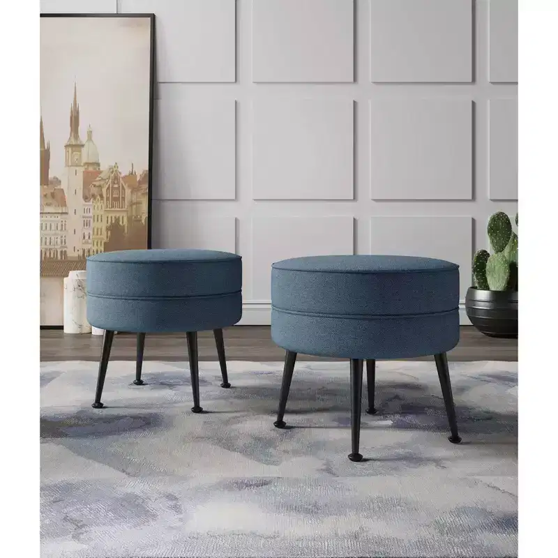 Pouf rembourré en tissu de polyester mélangé