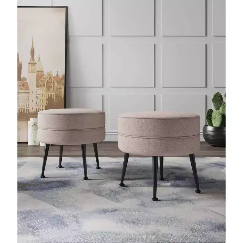 Pouf rembourré en tissu de polyester mélangé