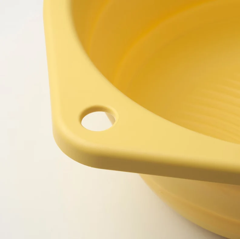 PEPPRIG Wash-tub, foldable/yellow, 27 cm