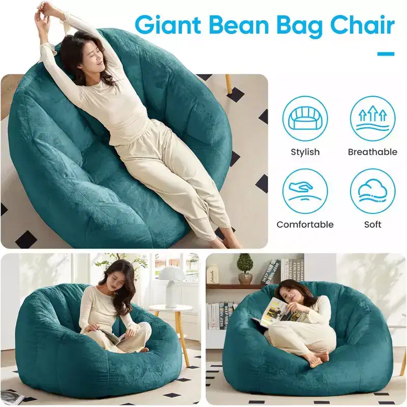 Fauteuil géant poire en fausse fourrure