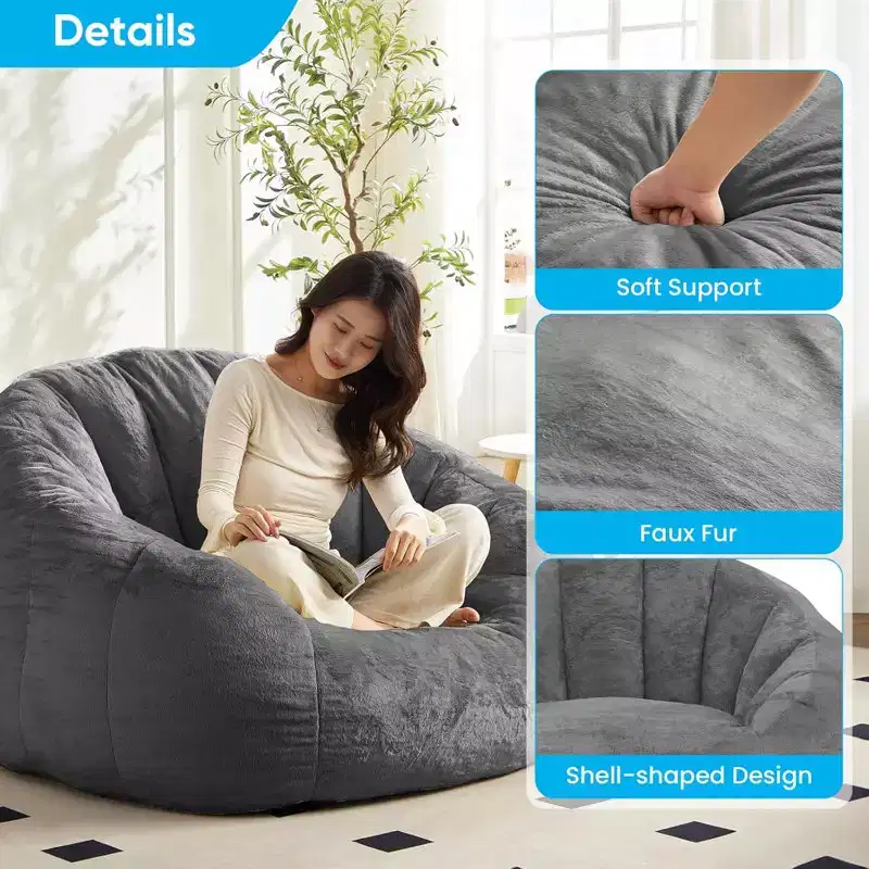 Fauteuil géant poire en fausse fourrure