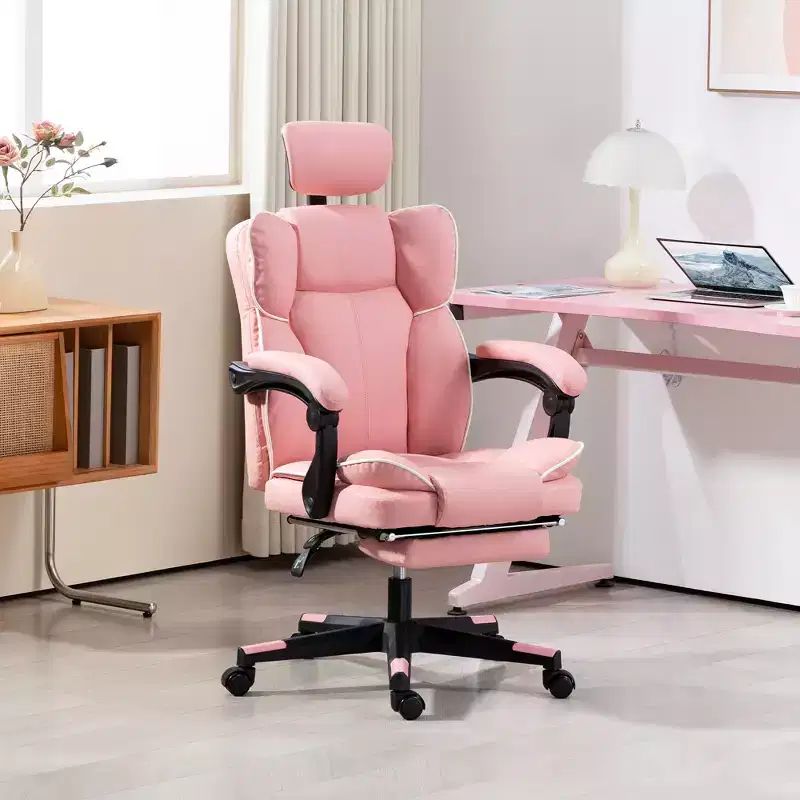 Fauteuil de bureau de direction avec repose-tête, repose-pieds, chaise de bureau à dossier haut