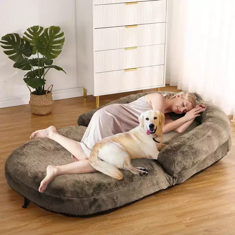 Lit pliable pour humains, lit géant pour personnes et animaux de compagnie, lavable et déhoussable