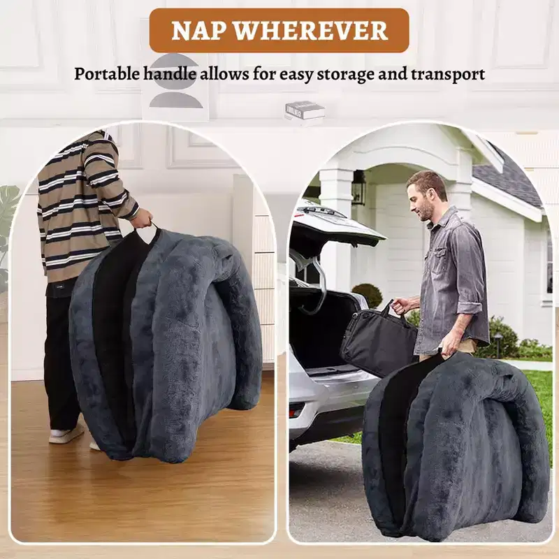 Lit pliable pour humains, lit géant pour personnes et animaux de compagnie, lavable et déhoussable
