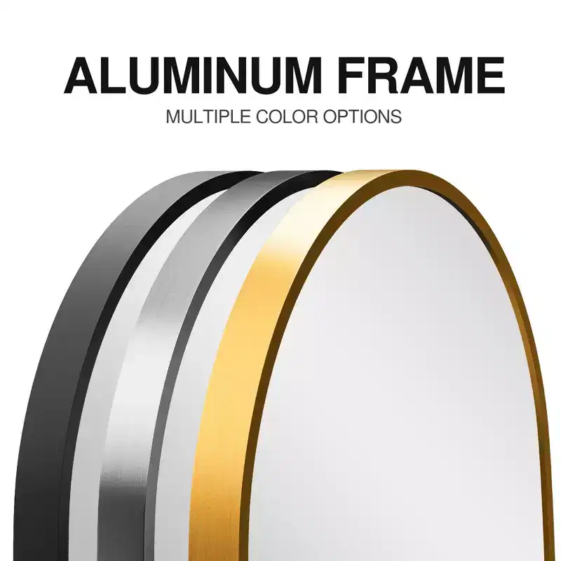 Miroir suspendu rectangulaire noir à double face en aluminium à bord fin