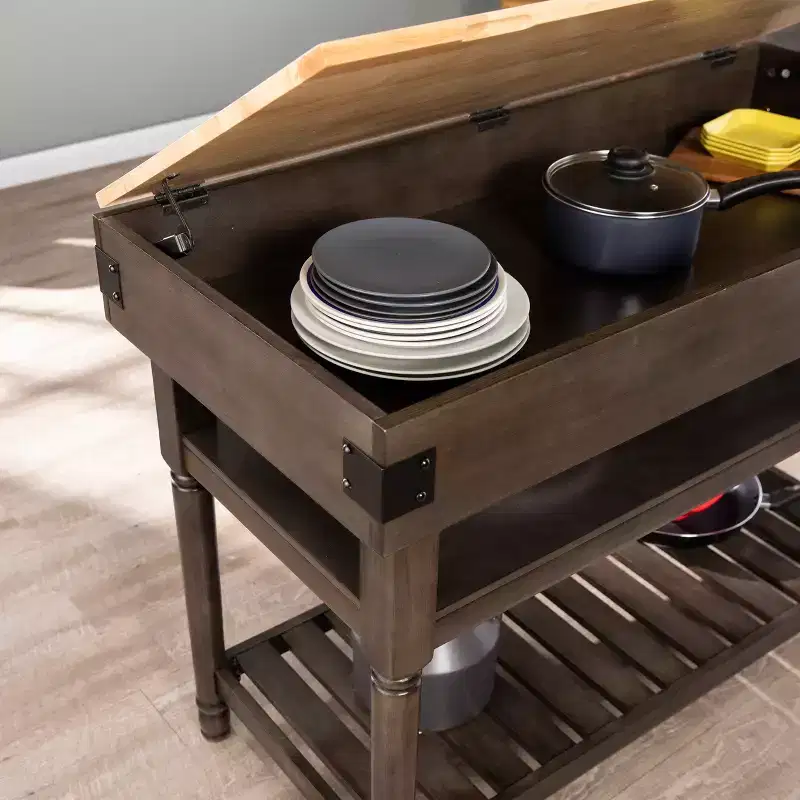 Îlot de cuisine fixe - Marron