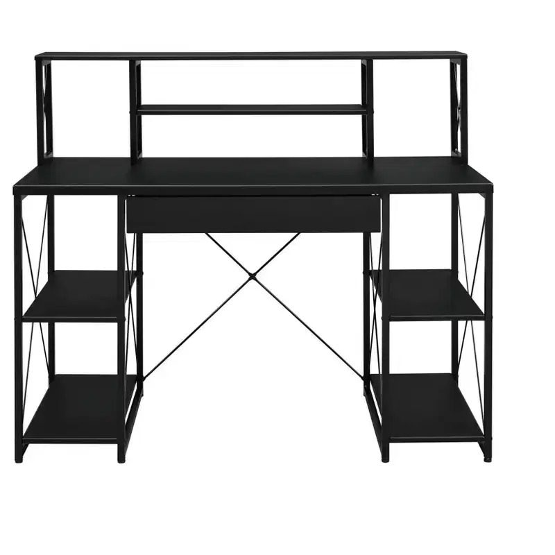 Bureau d'ordinateur noir pour studio d'enregistrement