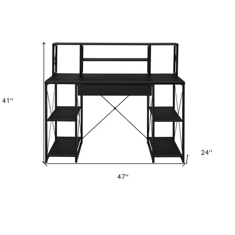Bureau d'ordinateur noir pour studio d'enregistrement