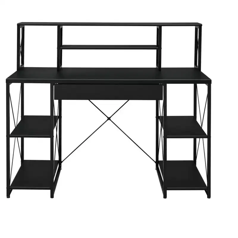 Bureau d'ordinateur noir pour studio d'enregistrement