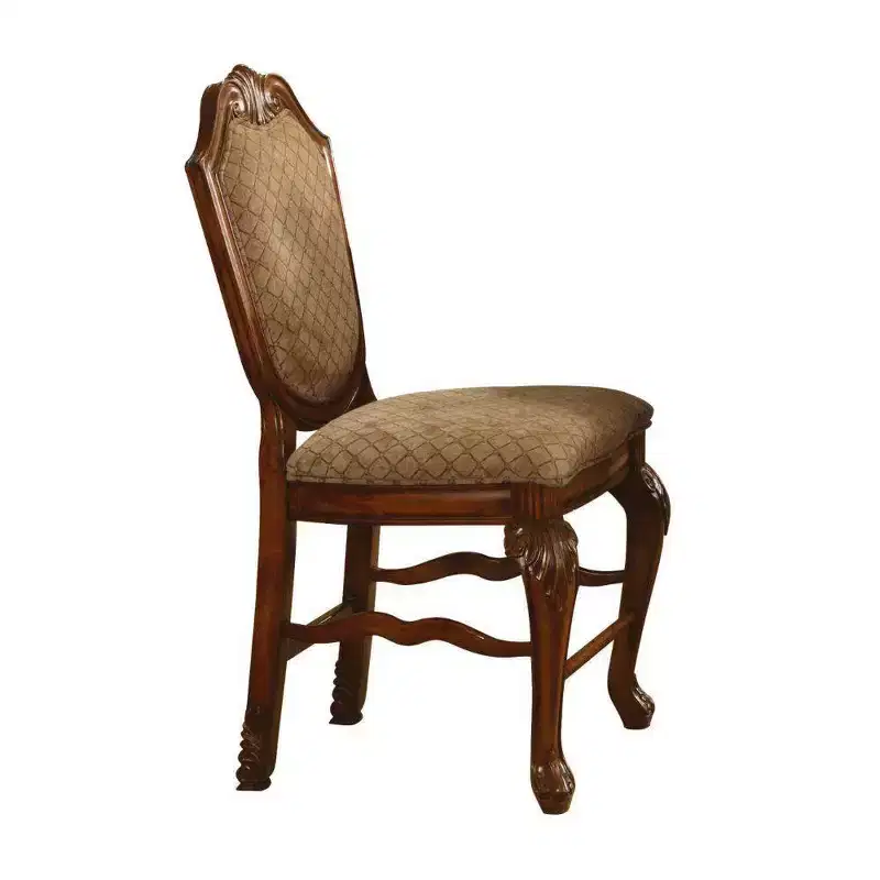 Chaises de salle à manger tissu/merisier