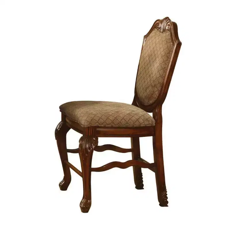 Chaises de salle à manger tissu/merisier