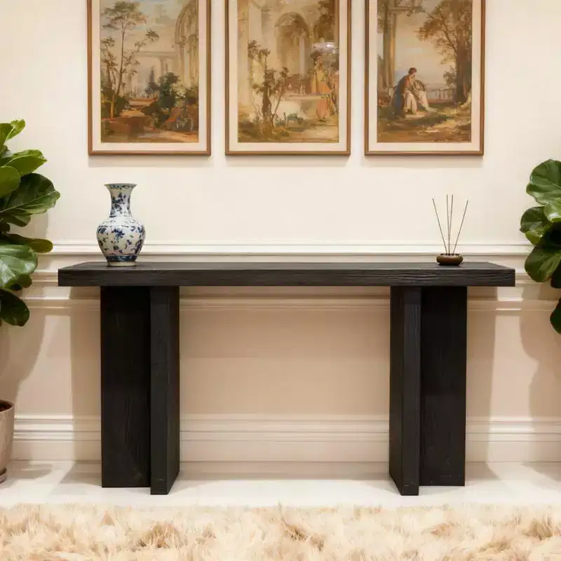 Console étroite en bois moderne pour entrée et salon