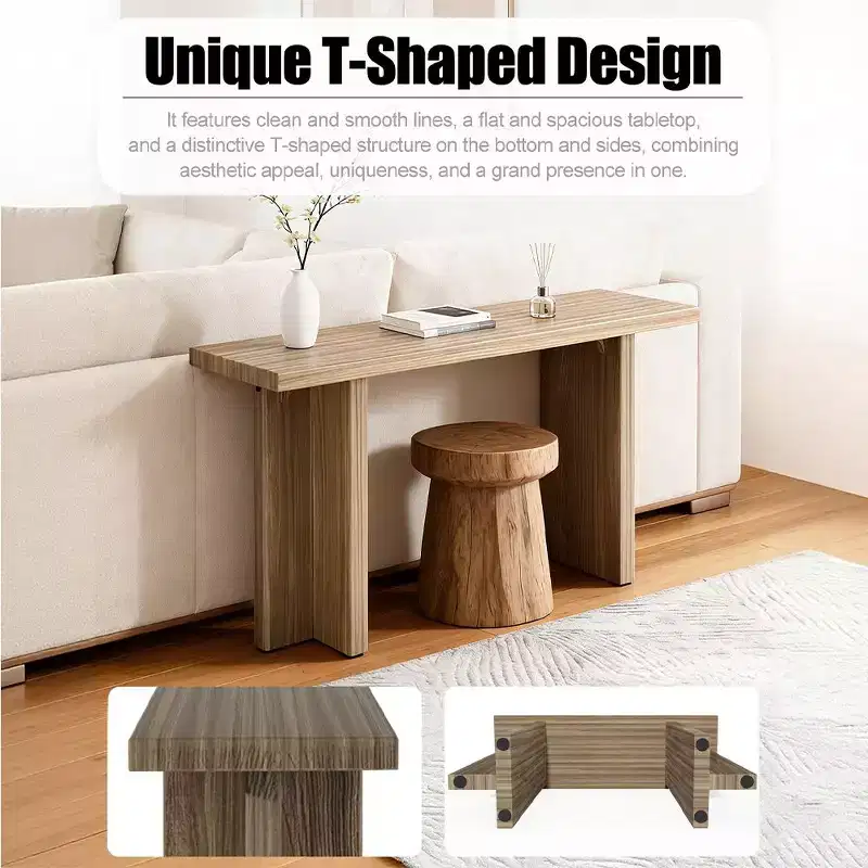 Console étroite en bois moderne pour entrée et salon