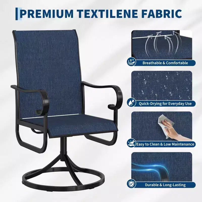 Fauteuil de patio pivotant, avec balancelle en métal