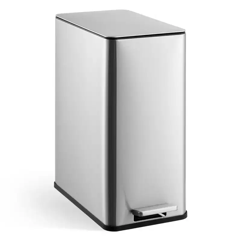 Poubelle à pédale Slim Soft-Close 15 L (4 gallons) en acier inoxydable pour l'intérieur