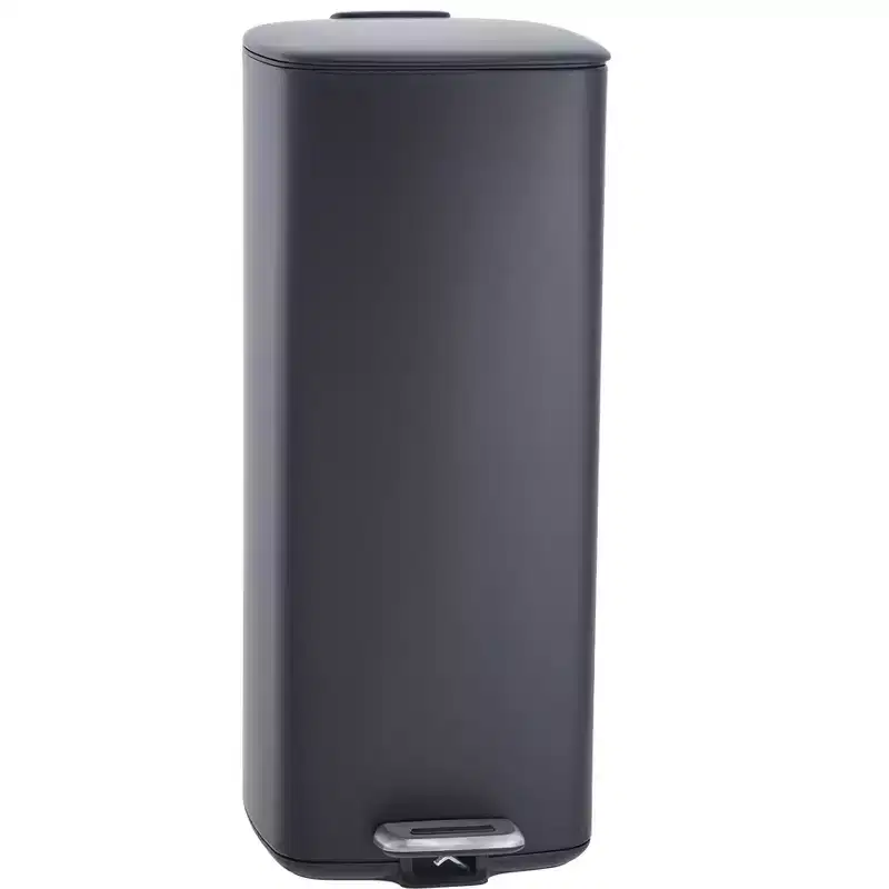 Poubelle à pédale 30 L en acier inoxydable avec couvercle à fermeture amortie