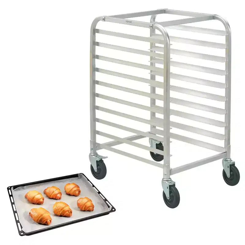Étagère à plaques, Chariot de boulangerie commercial à 10 niveaux avec roulettes à frein