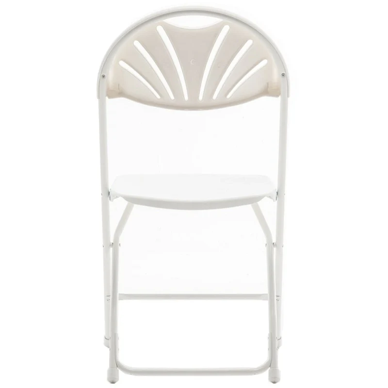 BTEXPERT White Plastic Folding Chair Steel Frame Commercial High Capacity Event Chair Lightweight Wedding Party Set of 6
