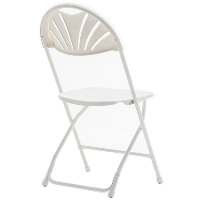BTEXPERT White Plastic Folding Chair Steel Frame Commercial High Capacity Event Chair Lightweight Wedding Party Set of 6