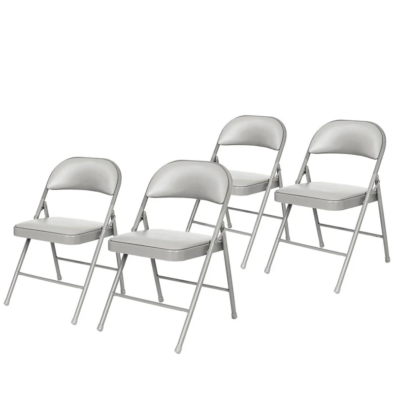 Hampden Furnishings Bernadine Basics Collection Vinyl Folding Chair, Pack of 4