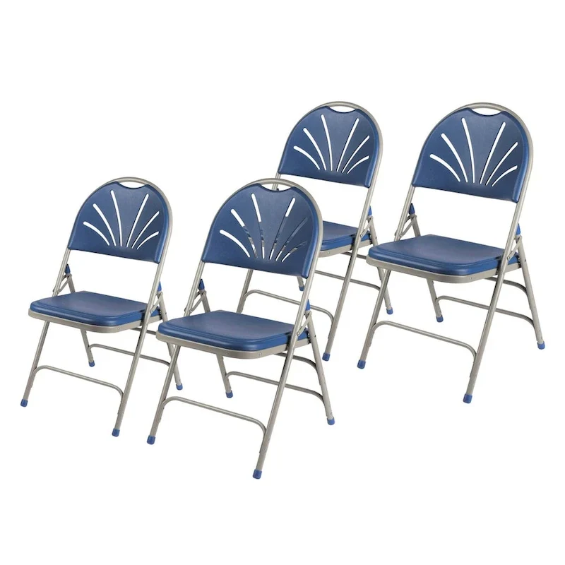 Hampden Furnishings Lusitano Collection Fan Back Folding Chair, Pack of 4