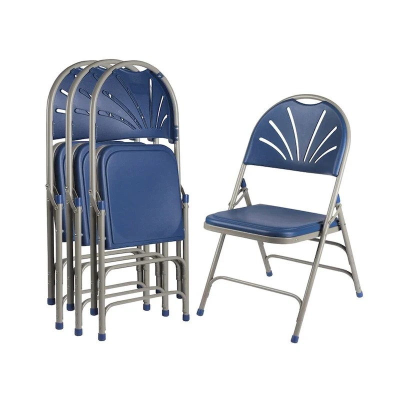 Hampden Furnishings Lusitano Collection Fan Back Folding Chair, Pack of 4