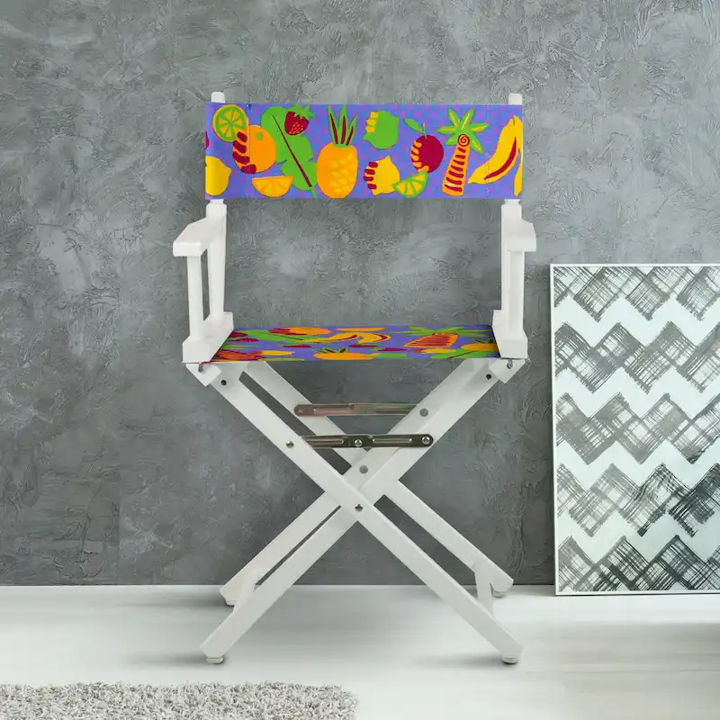18 Director's Chair White Frame-Calypso Fruit - 21.75W x 17D x 33.75H