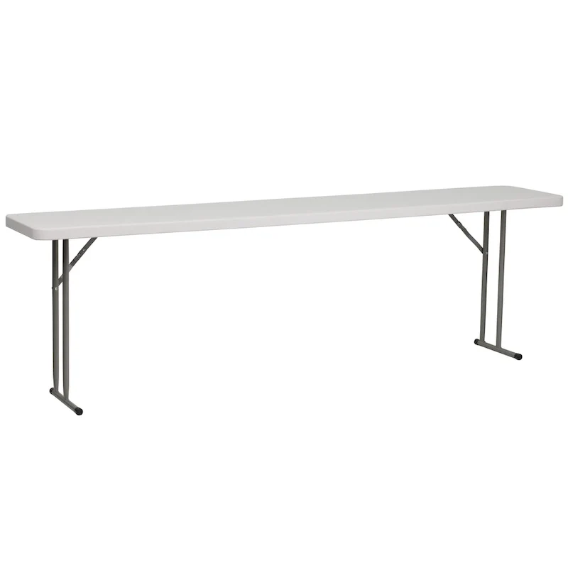 18D x96L White Plastic Folding Indoor-Outdoor Training Table