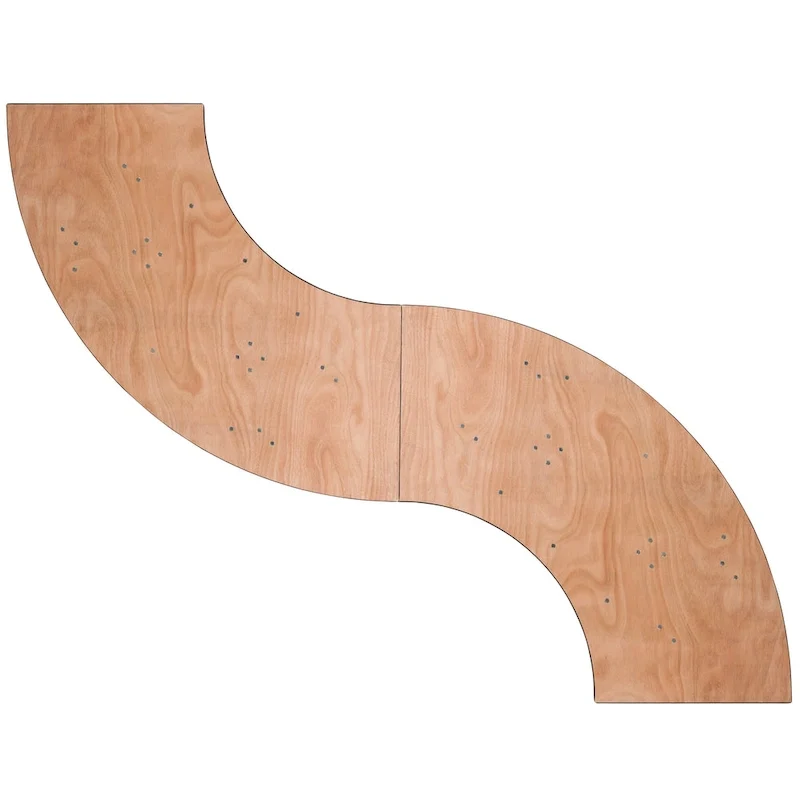 4-foot Serpentine Wood Folding Banquet Table - 24W x 48D x 30.25H - 24W x 48D x 30.25H