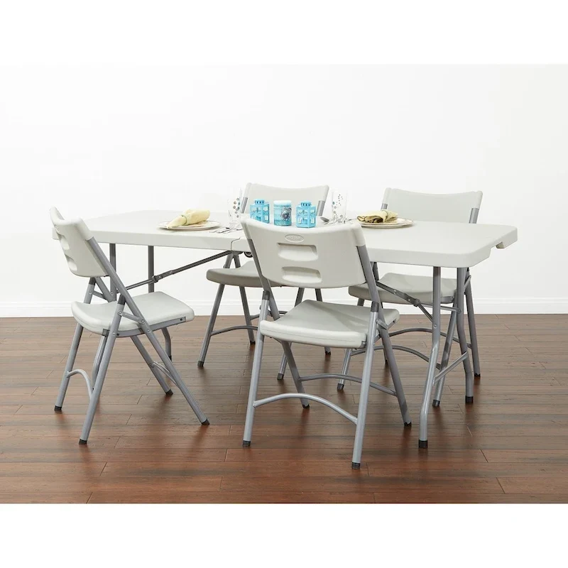 Office Star Lightweight Folding Plastic Chair (Set of 4)