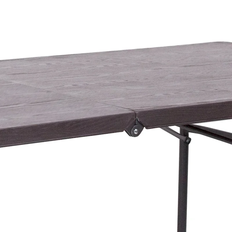 30W x 72L Bi-Fold Plastic Banquet and Event Folding Table with Carrying Handle - 72D x 30W x 29H