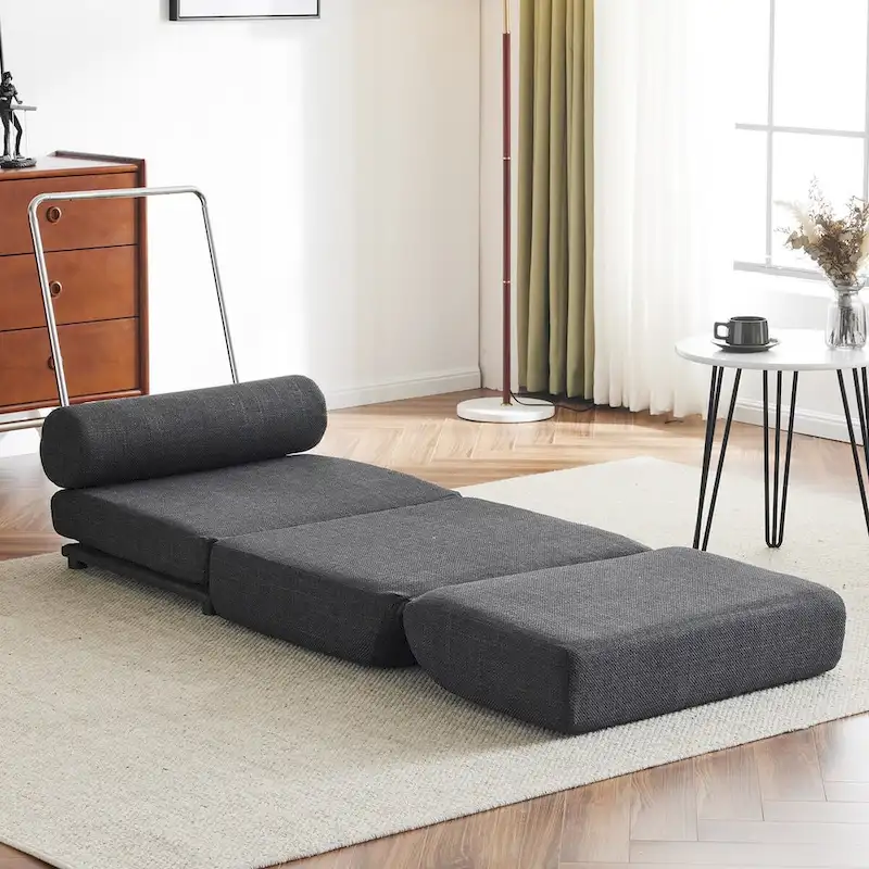 Single Sofa Chair Foldable Bed with Pillow,Portable Sofa Bed,Sofa Chair,Made of Breathable and Wearable Linen