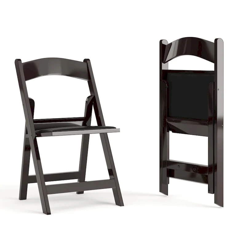 Set of 2 Folding Chairs with Padded Seats - 18D x 17.25W x 30.75H