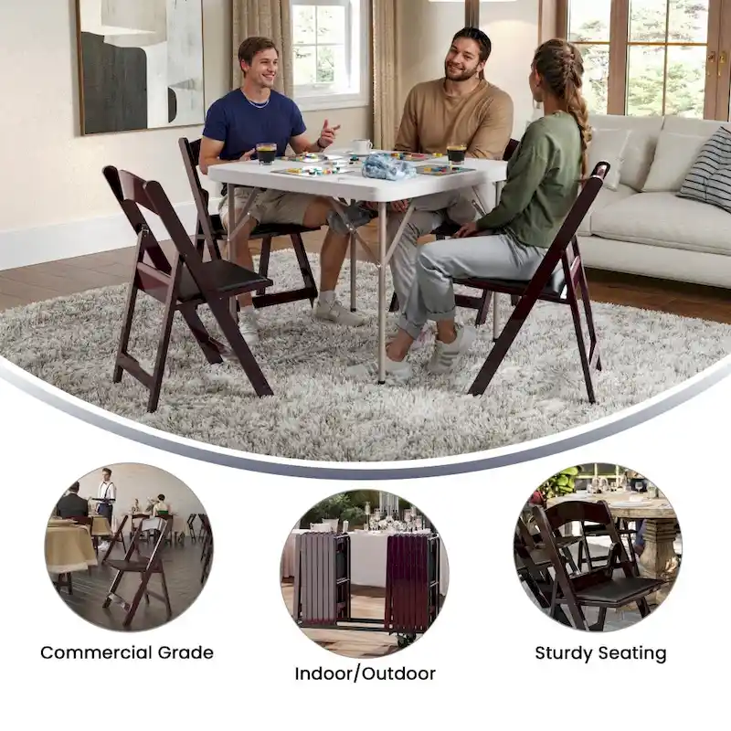 Set of 2 Folding Chairs with Padded Seats - 18D x 17.25W x 30.75H