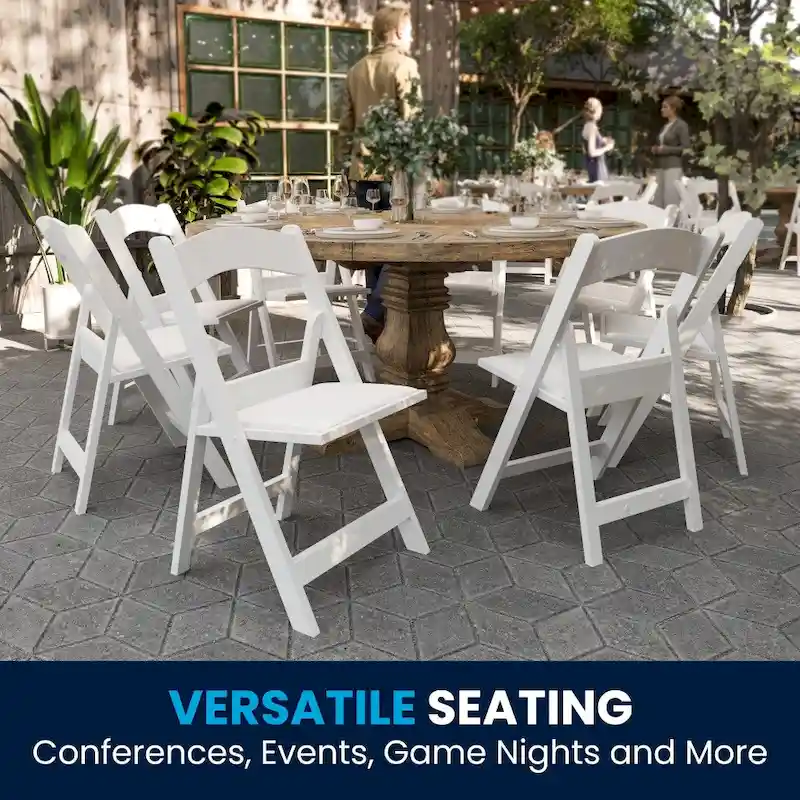 Set of 2 Folding Chairs with Padded Seats - 18D x 17.25W x 30.75H