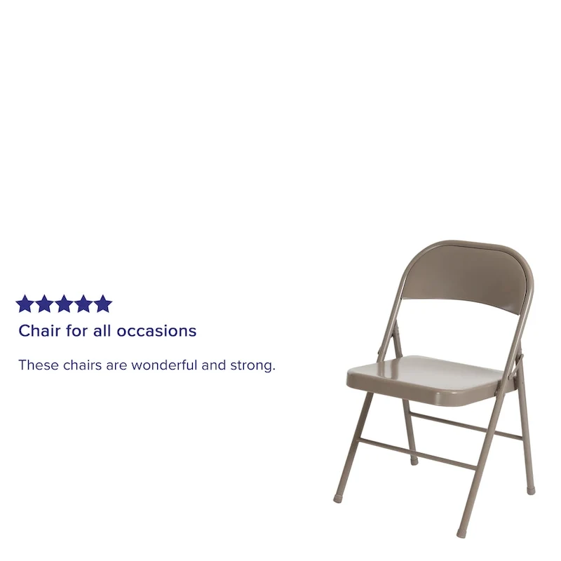 4 Pack Double Braced Metal Folding Chair