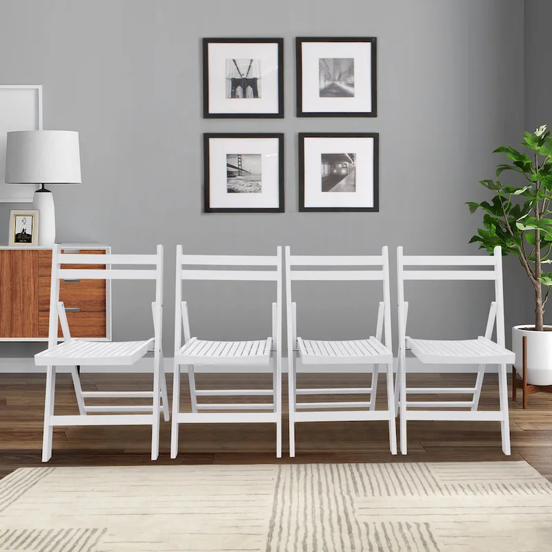 Wood Folding Chair Set of 4