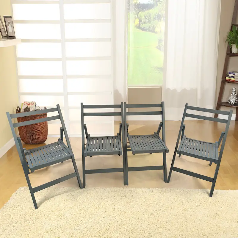 Wood Folding Chair Set of 4