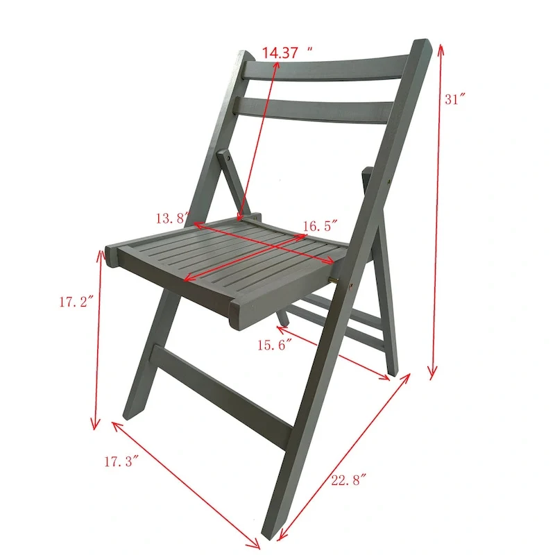 Wood Folding Chair Set of 4
