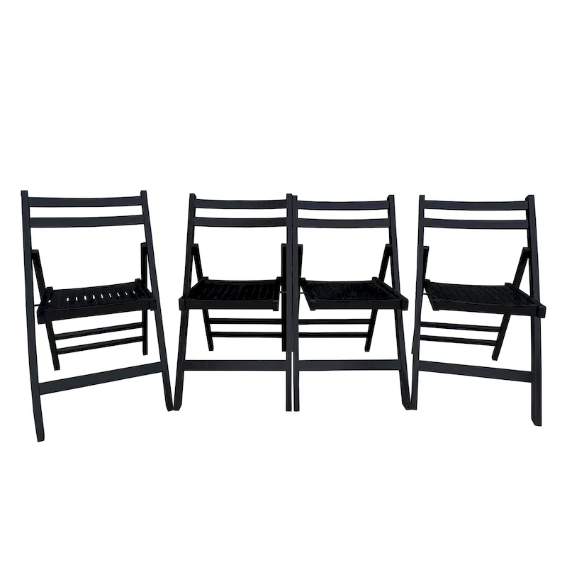 Wood Folding Chair Set of 4