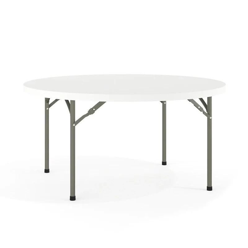 5-Foot Round Plastic Folding Event Table w/ 2 Thick Surface