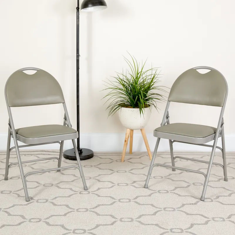 2 Pack Extra Large Ultra-Premium Triple Braced Folding Chair