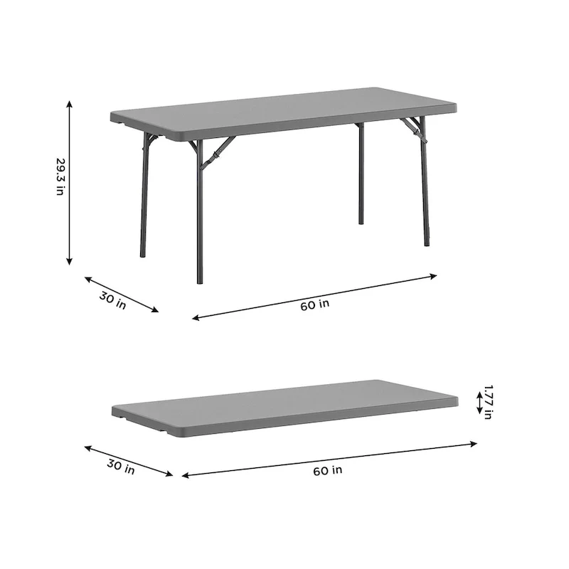 ZOWN Classic Commercial Blow Mold Folding Table