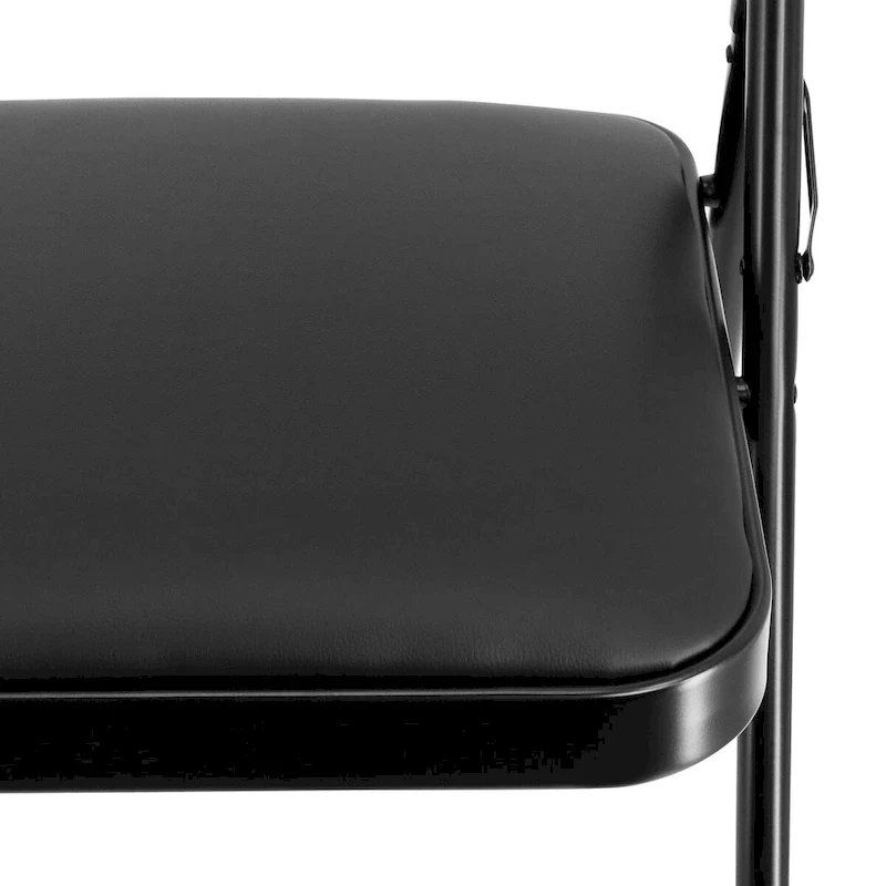 4 Piece Metal Folding Chair with Padded Seats in Black