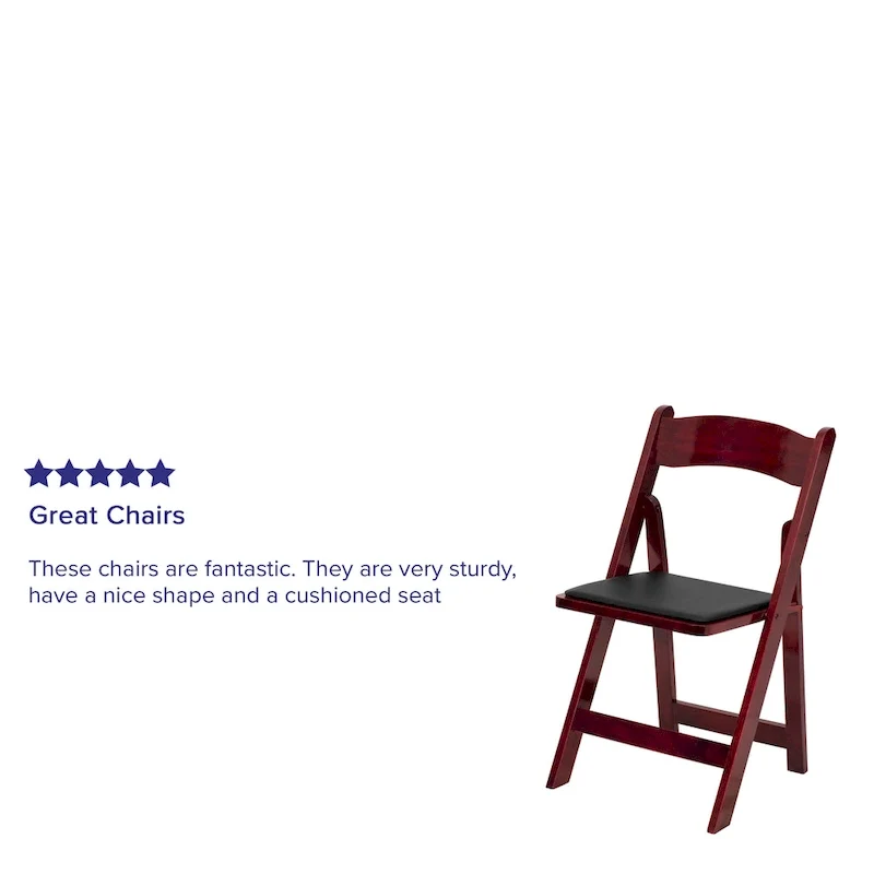 Vinyl-padded Wood Folding Chair (Set of 4)