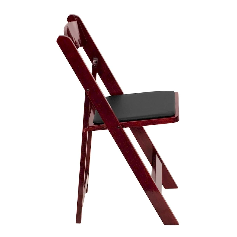 Vinyl-padded Wood Folding Chair (Set of 4)