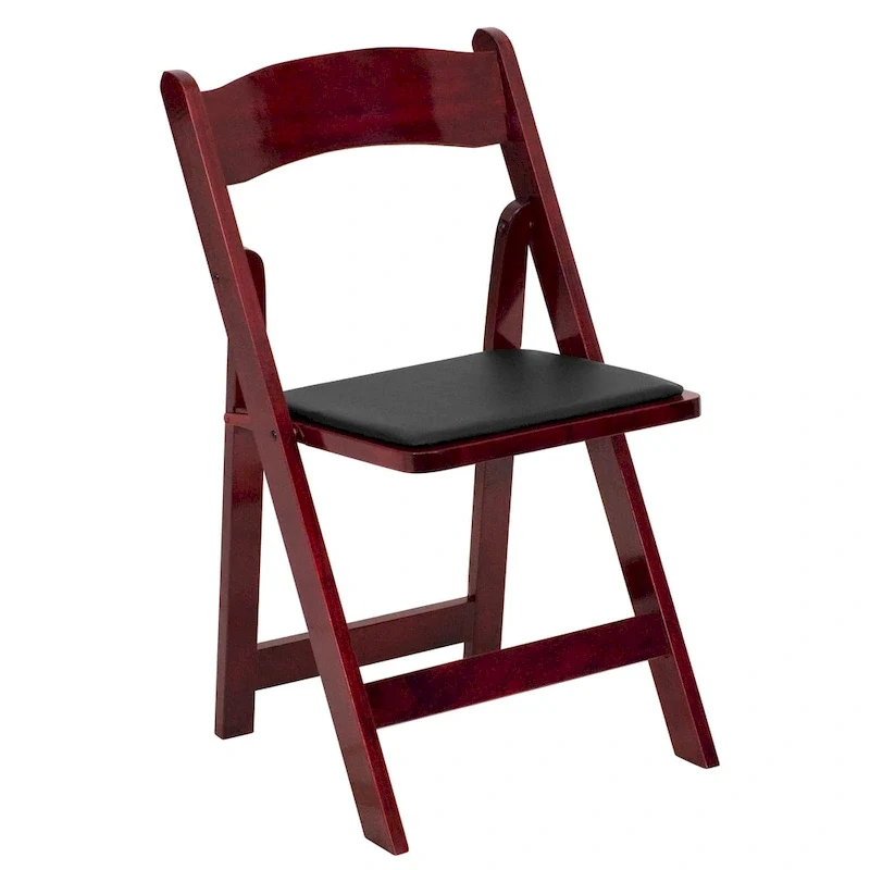 Vinyl-padded Wood Folding Chair (Set of 4)