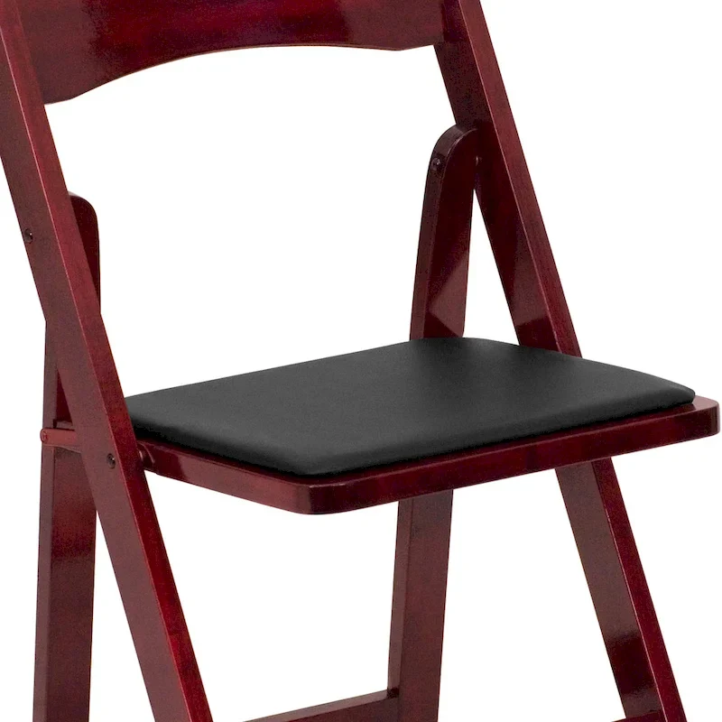 Vinyl-padded Wood Folding Chair (Set of 4)