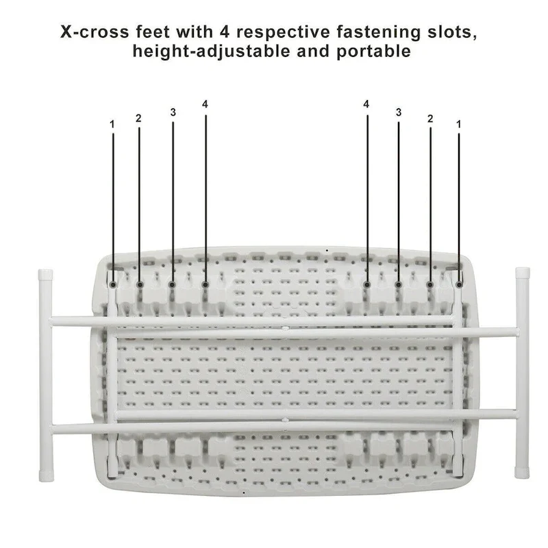 30x20inch Folding Table Lifting Picnic Camping Dining Rectangle White