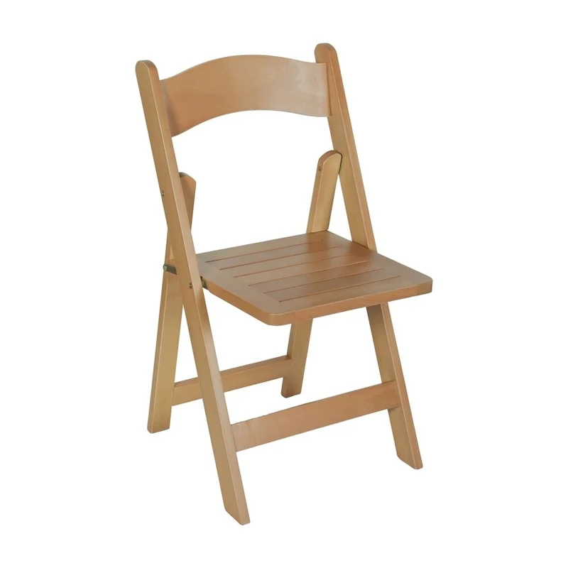 Commercial Grade Solid Wood Portable Folding Dining Chair - 17.5W x 18D x 31.25H